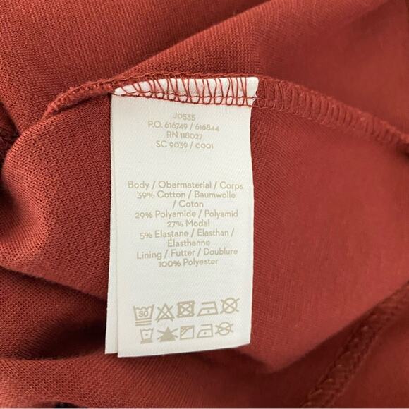 Boden Josephine Belted Ponte Top Clay Rust Top size 6 - Picture 9 of 10